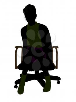 Royalty Free Clipart Image of a Woman in a Chair