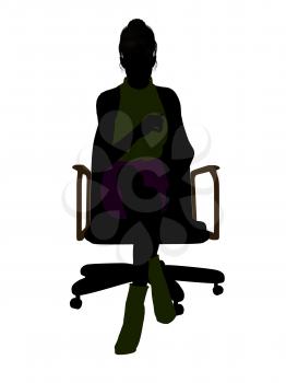 Royalty Free Clipart Image of a Woman in a Chair