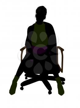 Royalty Free Clipart Image of a Woman in a Chair