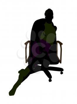 Royalty Free Clipart Image of a Woman in a Chair