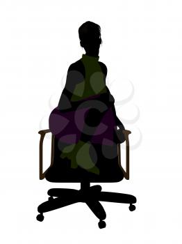 Royalty Free Clipart Image of a Woman in a Chair