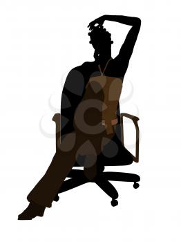 Royalty Free Clipart Image of a Woman in a Chair