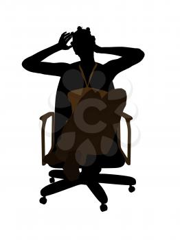 Royalty Free Clipart Image of a Woman in a Chair