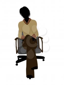 Royalty Free Clipart Image of a Woman in a Chair