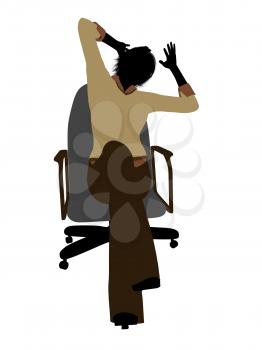 Royalty Free Clipart Image of a Woman in a Chair