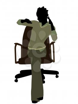 Royalty Free Clipart Image of a Woman in a Chair