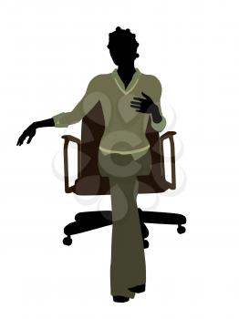 Royalty Free Clipart Image of a Woman in a Chair