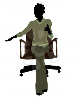 Royalty Free Clipart Image of a Woman in a Chair