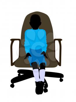 Royalty Free Clipart Image of a Little Boy in a Chair