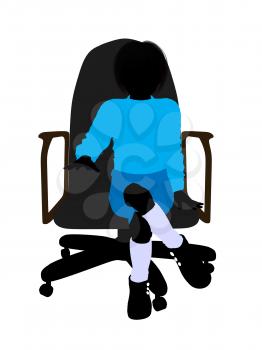 Royalty Free Clipart Image of a Boy in a Chair