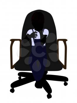 Royalty Free Clipart Image of a Little Boy Sitting in a Chair