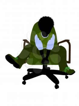 Royalty Free Clipart Image of a Child in a Chair