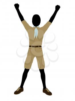 Royalty Free Clipart Image of a Boy Scout