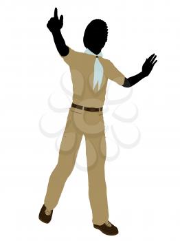 Royalty Free Clipart Image of a Boy Scout Silhouette