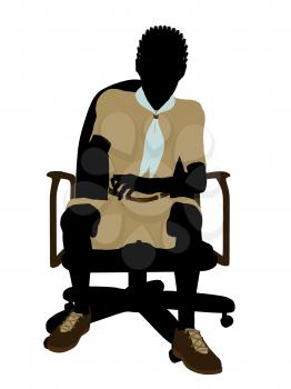 Royalty Free Clipart Image of a Boy Scout in a Chair