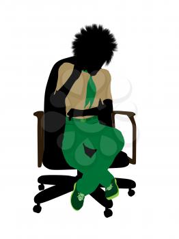 Royalty Free Clipart Image of a Boy Scout in a Chair