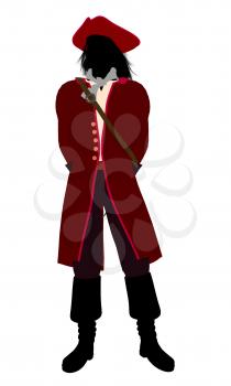 Royalty Free Clipart Image of a Pirate With a Hook Hand