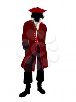 Royalty Free Clipart Image of a Pirate With a Hook Hand