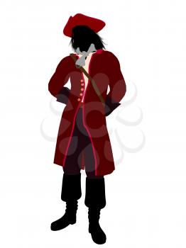 Royalty Free Clipart Image of a Pirate With a Hook Hand