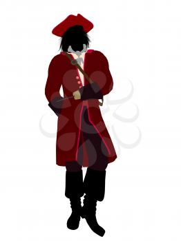 Royalty Free Clipart Image of a Pirate With a Hook Hand