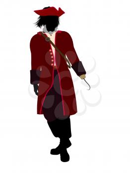 Royalty Free Clipart Image of a Pirate With a Hook Hand