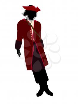 Royalty Free Clipart Image of a Pirate With a Hook Hand