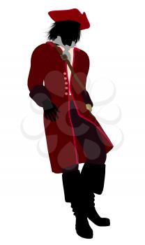 Royalty Free Clipart Image of a Pirate With a Hook Hand