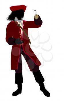 Royalty Free Clipart Image of a Pirate With a Hook Hand