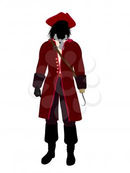 Royalty Free Clipart Image of a Pirate With a Hook Hand