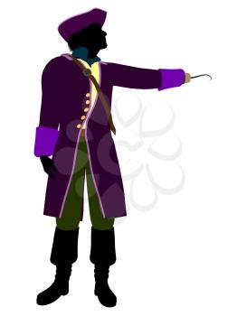 Royalty Free Clipart Image of a Pirate With a Hook Hand