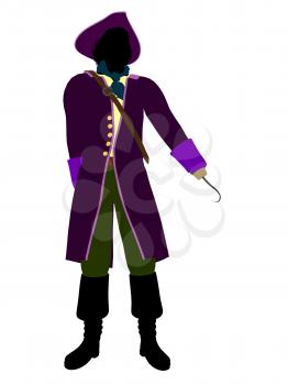 Royalty Free Clipart Image of a Pirate With a Hook Hand