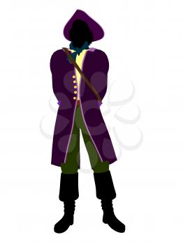 Royalty Free Clipart Image of a Pirate With a Hook Hand