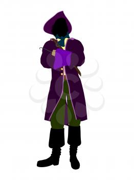 Royalty Free Clipart Image of a Pirate With a Hook Hand