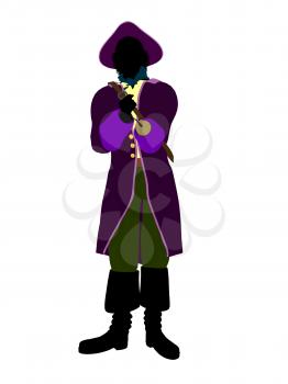 Royalty Free Clipart Image of a Pirate With a Hook Hand