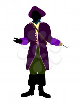 Royalty Free Clipart Image of a Pirate With a Hook Hand