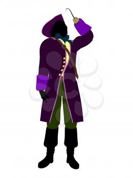 Royalty Free Clipart Image of a Pirate With a Hook Hand