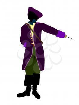 Royalty Free Clipart Image of a Pirate With a Hook Hand