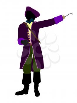 Royalty Free Clipart Image of a Pirate With a Hook Hand