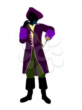 Royalty Free Clipart Image of a Pirate With a Hook Hand