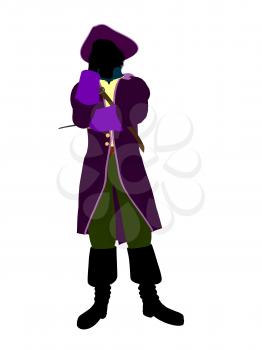 Royalty Free Clipart Image of a Pirate With a Hook Hand