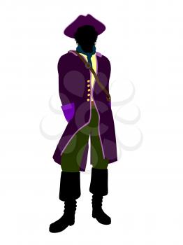 Royalty Free Clipart Image of a Pirate With a Hook Hand