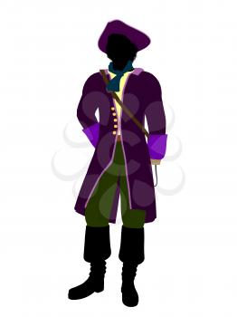 Royalty Free Clipart Image of a Pirate With a Hook Hand