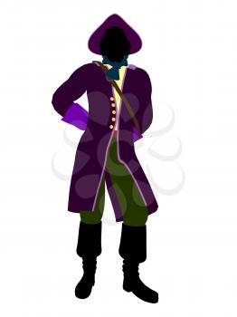 Royalty Free Clipart Image of a Pirate With a Hook Hand