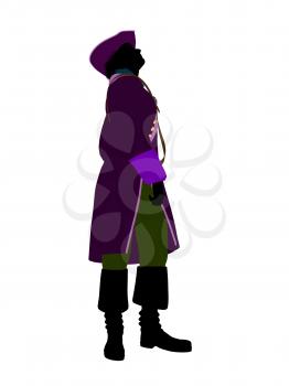 Royalty Free Clipart Image of a Pirate With a Hook Hand