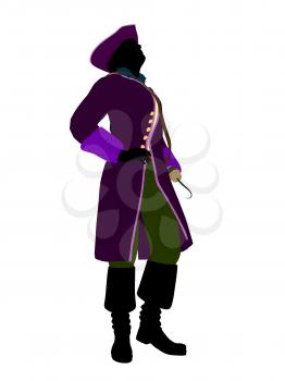 Royalty Free Clipart Image of a Pirate With a Hook Hand