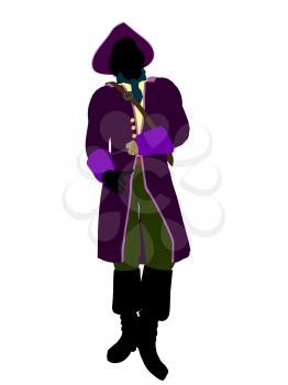 Royalty Free Clipart Image of a Pirate With a Hook Hand