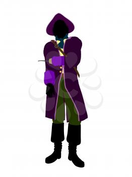 Royalty Free Clipart Image of a Pirate With a Hook Hand