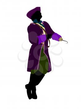 Royalty Free Clipart Image of a Pirate With a Hook Hand