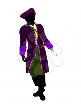 Royalty Free Clipart Image of a Pirate With a Hook Hand