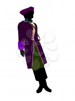 Royalty Free Clipart Image of a Pirate With a Hook Hand